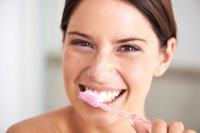 Brushing gently