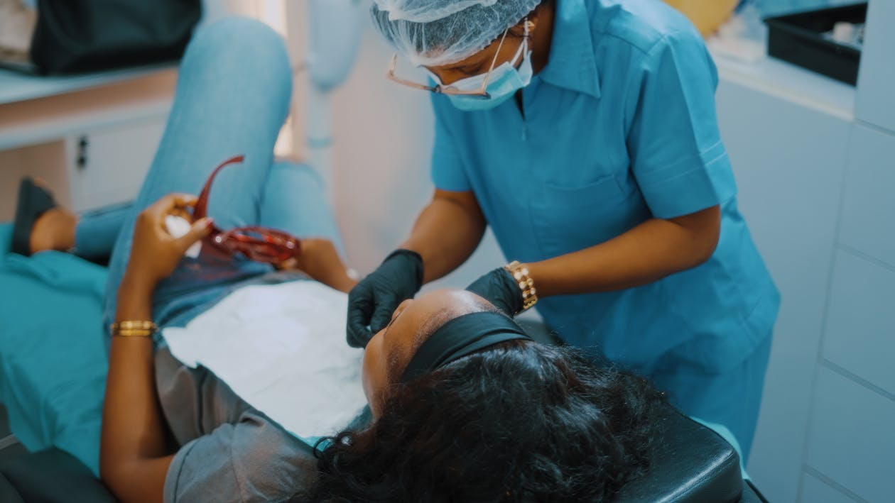 A patient in a dentist’s office