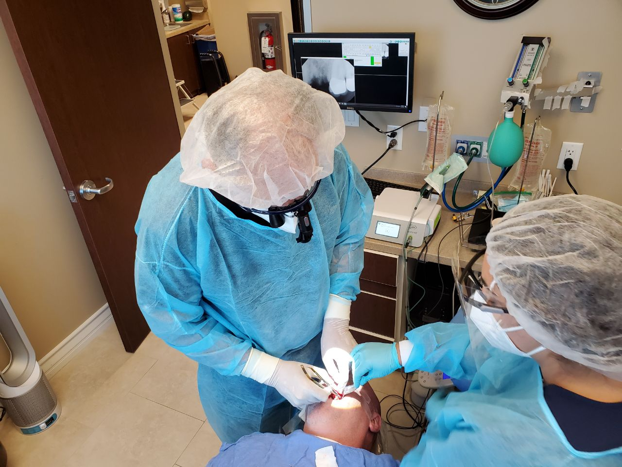 An ongoing dental implant surgery in Mission Viejo