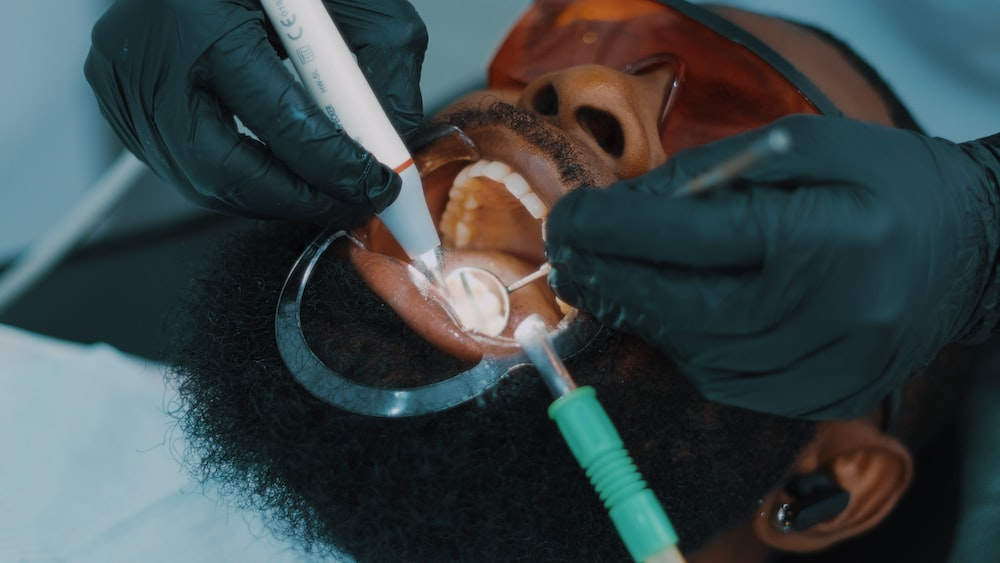 A patient undergoing dental treatment